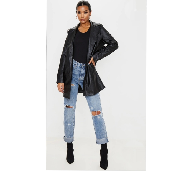 Women's Black Leather Jacket - Picture 7 of 12